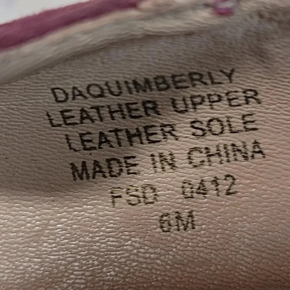 Joan & David Daquimberly Mary Jane Purple Gold Pumps Platform Heel Leather Suede - Picture 14 of 15